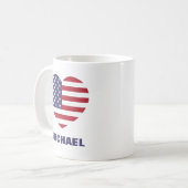 Personalisierte amerikanische Flagge oder Ihr Bild Kaffeetasse (Vorderseite Links)