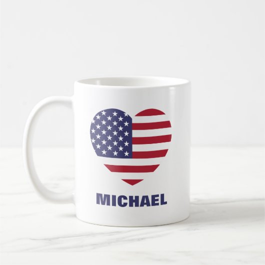 Personalisierte amerikanische Flagge oder Ihr Bild Kaffeetasse (Links)
