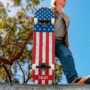 Personalisierte amerikanische Flagge Patriotic Cus Skateboard
