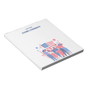Personalisierte amerikanische Flagge Patriotic USA Notizblock