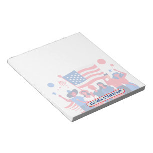 Personalisierte amerikanische Flagge patriotisches Notizblock
