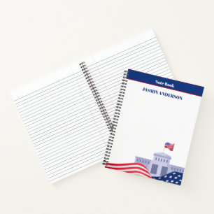 Personalisierte amerikanische Flagge patriotisches Notizblock