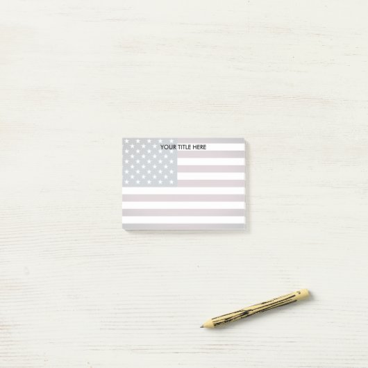 Personalisierte amerikanische Flagge Post-it Klebezettel (Auf Schreibtisch)