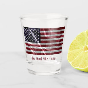 Personalisierte amerikanische Flagge und Motto, US Schnapsglas