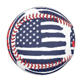 Personalisierte amerikanische Flagge und Name Baseball (Vorderseite Links)