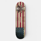 Personalisierte amerikanische Piratenflagge Skateboard (Vorderseite)