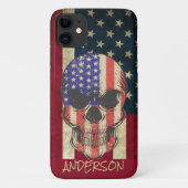 Personalisierte amerikanische Schädelflagge Case-Mate iPhone Hülle (Rückseite)