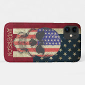 Personalisierte amerikanische Schädelflagge Case-Mate iPhone Hülle (Rückseite (Horizontal))