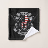 Personalisierte amerikanische Veteran Proud Vet US Badhandtuch Set (Waschlappen)