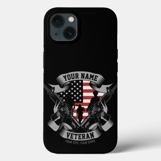 Personalisierte amerikanische Veteran Proud Vet US Case-Mate iPhone Hülle (Rückseite)