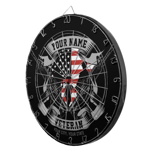 Personalisierte amerikanische Veteran Proud Vet US Dartscheibe (Vorderseite rechts)