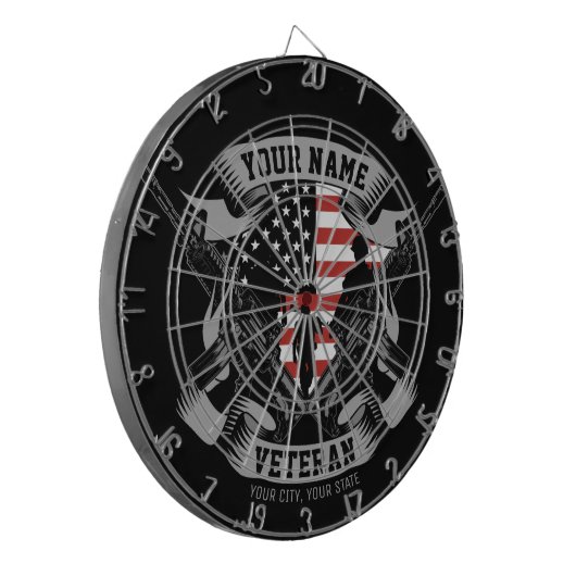 Personalisierte amerikanische Veteran Proud Vet US Dartscheibe (Vorderseite Links)