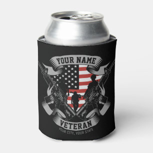 Personalisierte amerikanische Veteran Proud Vet US Dosenkühler