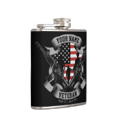 Personalisierte amerikanische Veteran Proud Vet US Flachmann (Rechts)