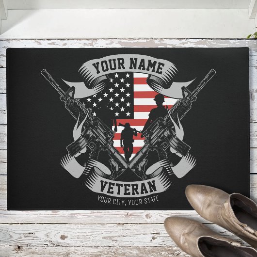 Personalisierte amerikanische Veteran Proud Vet US Fußmatte