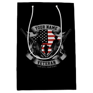 Personalisierte amerikanische Veteran Proud Vet US Mittlere Geschenktüte