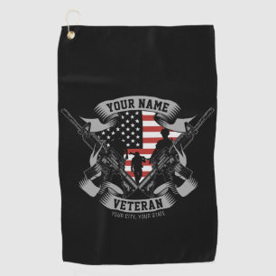 Personalisierte amerikanische Veteranen-Stolz-Vet- Golfhandtuch