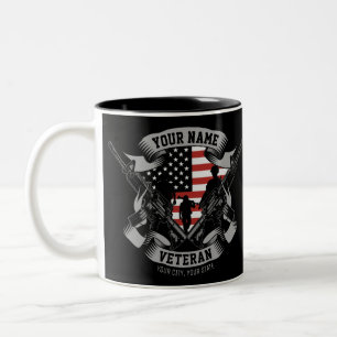 Personalisierte amerikanische Veteranen-Stolz Vet  Zweifarbige Tasse