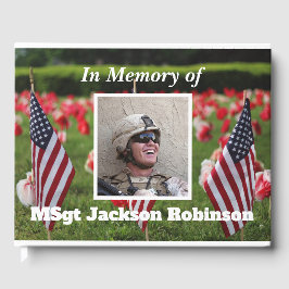 Personalisierte amerikanische Veteranenbildmemoria Gästebuch