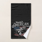 Personalisierte Amerikanische Vintage Autogarage Badhandtuch Set (Handtuch)