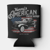 Personalisierte Amerikanische Vintage Autogarage Dosenkühler (Rückseite)