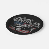 Personalisierte Amerikanische Vintage Autogarage Pappteller (Schrägansicht)