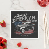 Personalisierte Amerikanische Vintage Autogarage Serviette (Beispiel)