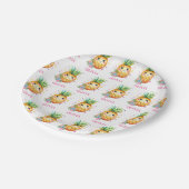 Personalisierte Ananas Aloha 1. Geburtstag Party Pappteller (Schrägansicht)