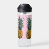 Personalisierte Ananas auf Pastellrosa Trinkflasche (Rückseite)
