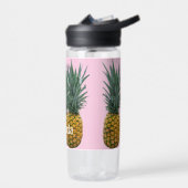 Personalisierte Ananas auf Pastellrosa Trinkflasche (Links)