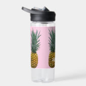 Personalisierte Ananas auf Pastellrosa Trinkflasche (Rechts)