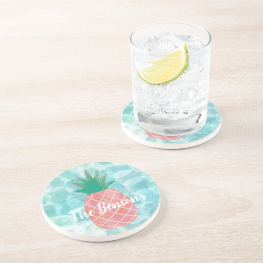 Personalisierte Ananas Bar Drink Coasters Getränkeuntersetzer (Seite)