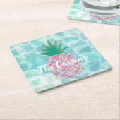 Personalisierte Ananas Bar Drink Coasters Rechteckiger Pappuntersetzer (angewinkelt)