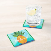 Personalisierte Ananas Bar Drink Coasters Rechteckiger Pappuntersetzer (Vor Ort)