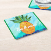 Personalisierte Ananas Bar Drink Coasters Rechteckiger Pappuntersetzer (angewinkelt)