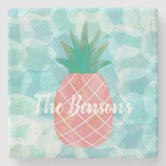 Personalisierte Ananas Bar Drink Coasters  Steinuntersetzer (Vorderseite)