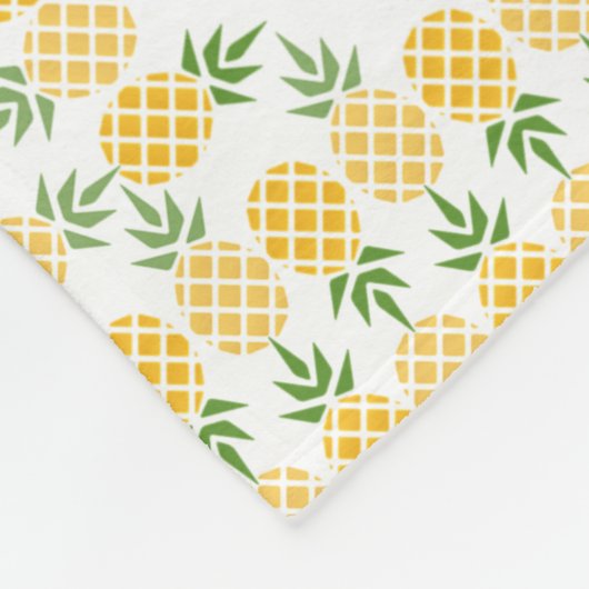 Personalisierte Ananas, bearbeitbarer weißer Hinte Fleecedecke (Ecke)