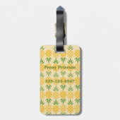 Personalisierte Ananas | bearbeitbares Gelb Gepäckanhänger (Rückseite vertikal)