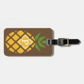 Personalisierte Ananas | Editable Brown Gepäckanhänger (Vorderseite horizontal)