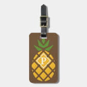 Personalisierte Ananas | Editable Brown Gepäckanhänger (Vorderseite vertikal)