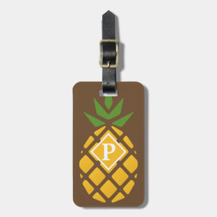 Personalisierte Ananas   Editable Brown Gepäckanhänger