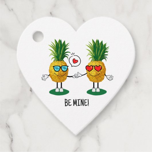 Personalisierte Ananas Emoji Liebe Couple Geschenkanhänger (Vorderseite)