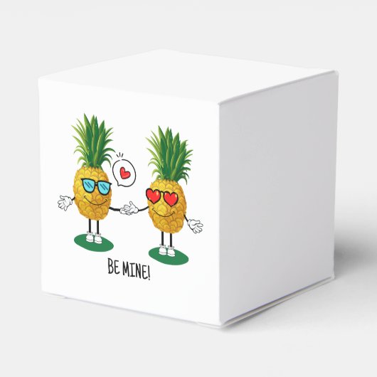 Personalisierte Ananas Emoji Liebe Couple Geschenkschachtel (Rückseite)