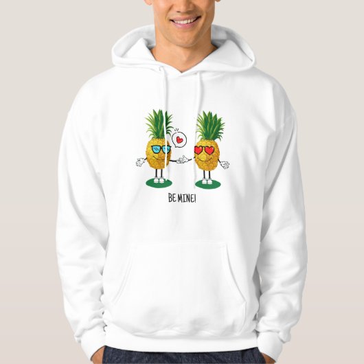 Personalisierte Ananas Emoji Liebe Couple Hoodie (Vorderseite)