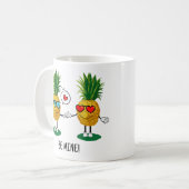 Personalisierte Ananas Emoji Liebe Couple Kaffeetasse (Vorderseite Links)