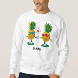 Personalisierte Ananas Emoji Liebe Couple Sweatshirt