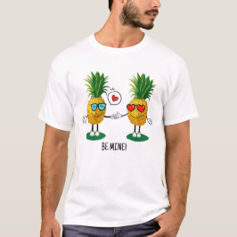 Personalisierte Ananas Emoji Liebe Couple T-Shirt