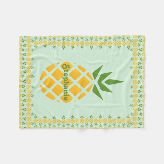 Personalisierte Ananas Fleecedecke (Vorderseite (Horizontal))