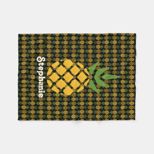 Personalisierte Ananas Fleecedecke (Vorderseite (Horizontal))