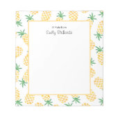 Personalisierte Ananas gemustert Notepad Notizblock (Vorderseite)
